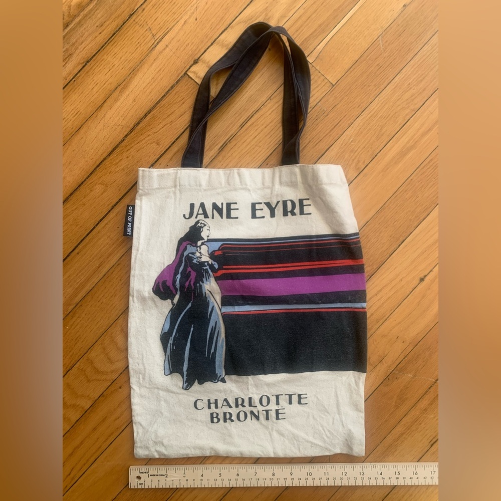 Out of Print Jane Eyre Tote Bag - Cream, Black, and Purple - Picture 3 of 6